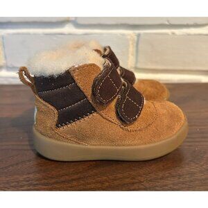 UGG Pritchard Boot Bootie Suede Fur Velcro Strap Toddler Size 2/3 Great Conditio